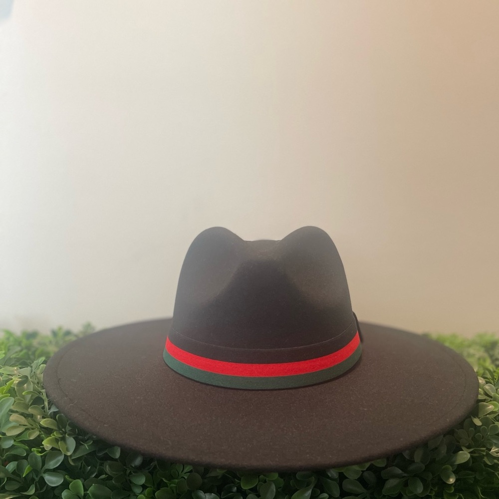 Black Wide Brim Fedora Hat